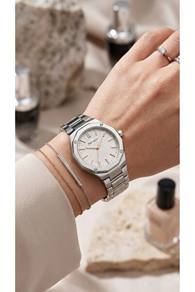 Ferrucci Silver Color Waterproof Steel Case Women Wrist Watch