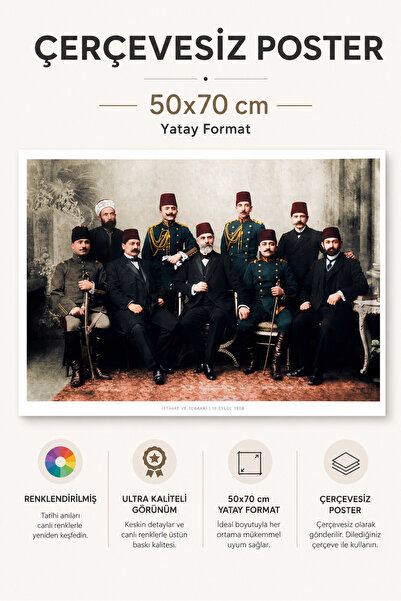 revizestore İttihat ve Terakki 19 Eylül 1908 Renklendirilmiş Ultra Kaliteli F...