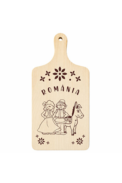 LimArt Plachetă decorativă din lemn , motiv tradițional România, cu personaje...