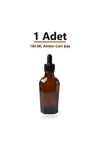 Bel Visu Beauty 100 ML Altıgen Amber Cam Damlalıklı Boş Yağ ve Serum Şişesi 1...