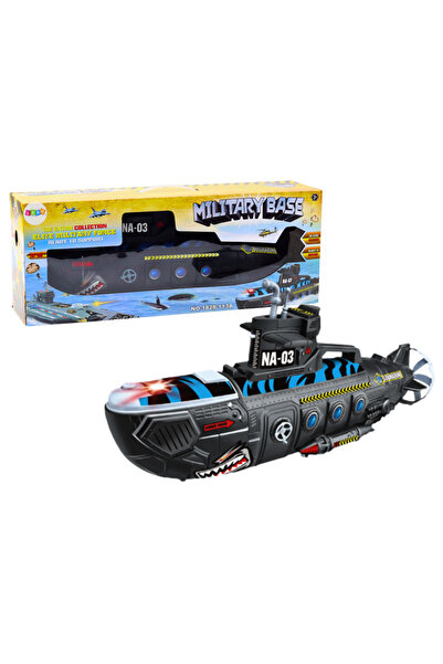 LeanToys Submarin militar interactiv, 51x19x11cm, sunete si lumini, pentru co...