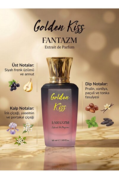 Fantazm Golden Kiss Extrait de Parfum 50 ML | Kalıcı Koku | Yüksek Esanslı Özel Tasarım Parfüm