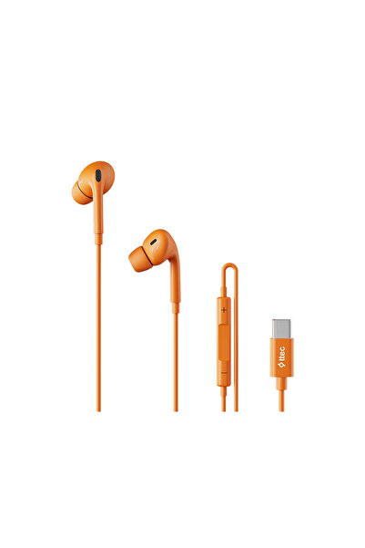 Ttec Pop Fit USB-C Stereo Mikrofonlu Kulakiçi Kablolu Kulaklık Turuncu 2KMM23T