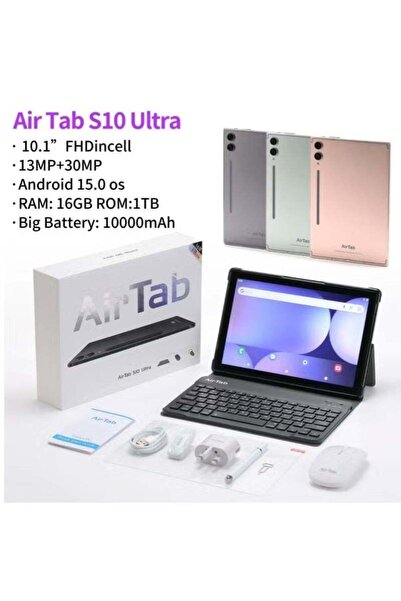 AİRTAB AIR TAB S10 Ultra 10.1 Inch 5G Wi-Fi Android Tablet, 16GB RAM 1TB Stor...