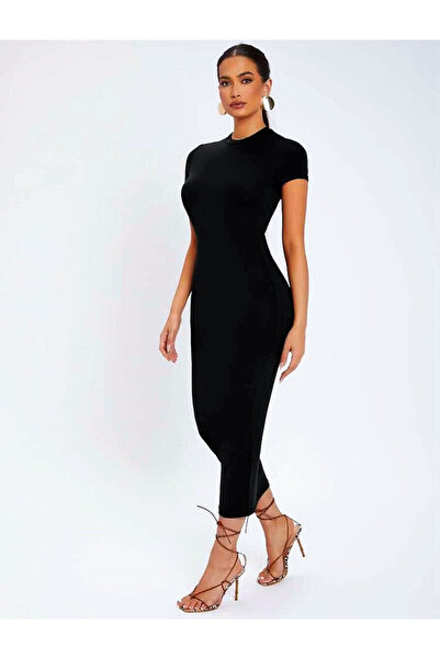 Woman's Fashion Καλοκαιρινό μίντι φόρεμα μαύρο