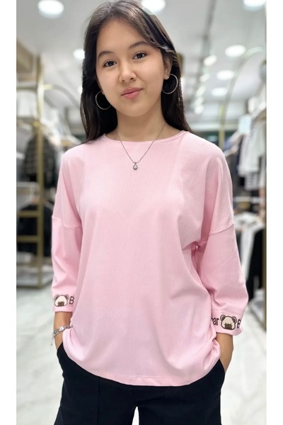 Minimoda Kids Polyester fitilli kumaş sweat