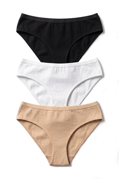 Öts Women's 3-Piece Cotton Panties, Normal Waist, Thin Elastic, Breathable Te...