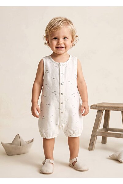 Ozmoz By Mukadder Özden Organic Cotton Linen Sleeveless Summer Baby Boy Short...
