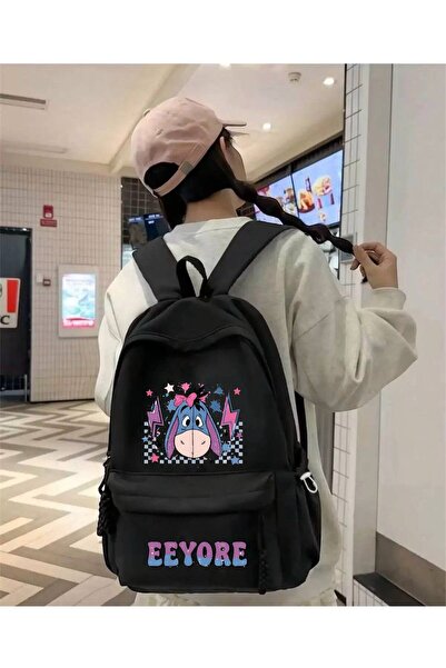 Minga London Black Eeyore Printed School, Office, Course Backpack