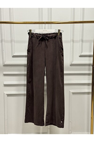 ALANURMODA 2773-2 بنطلون برباط عند الخصر بني