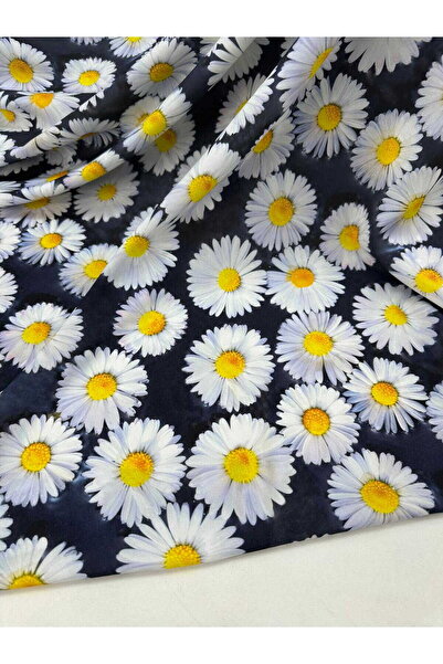 ipekkumaş Daisy pattern crepe fabric
