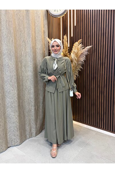 Fashionbox طقم تنورة لورا تينسل مودال |   كاكي