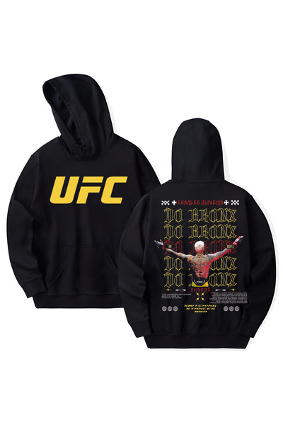 STİL-X Charles Oliveira Printed Cotton Long Sleeve Hooded Sweatshirt with 3 T...
