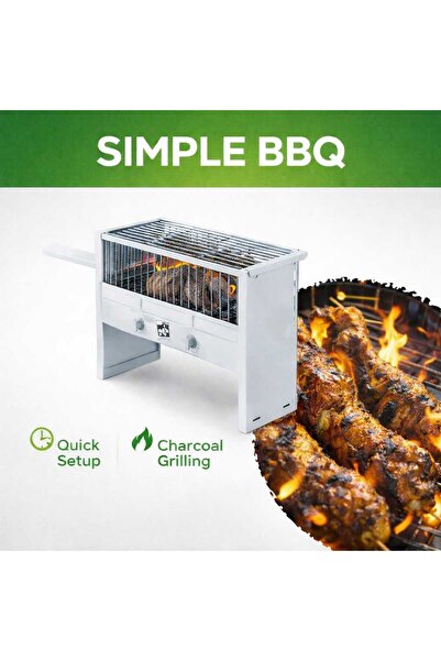 IQRAA Portable Charcoal BBQ Grill for Camping Outdoor Picnic Barbecue