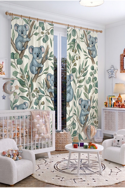 EFSANE PET Baby Kids Room Background Curtain 100 X 250 cm 1 Wing Cute Pattern...