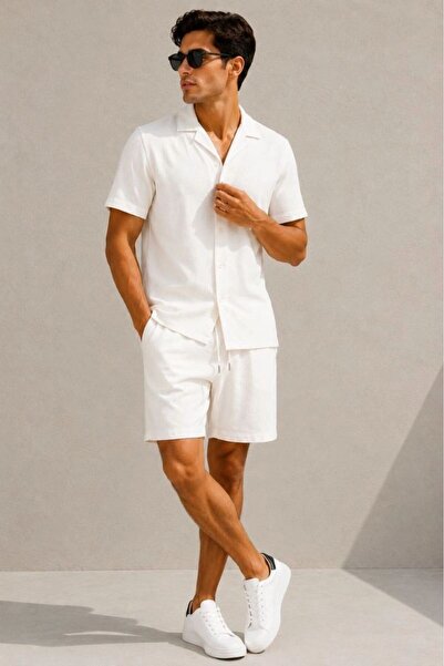 Mariposa Secret Men's Crepe Fabric Breathable Short Sleeve Shirt Pocket Short...