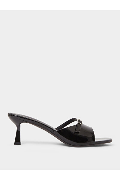 Styli Black Patent Strappy Mule