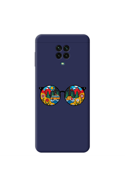 Other Xiaomi Redmi Note 9 Pro Round Glasses Dark blue Colored Silicone TPU Θήκη