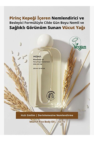 MIDHA Moisturizing and Nourishing Body Oil Containing Rice Bran Rice Body Oil