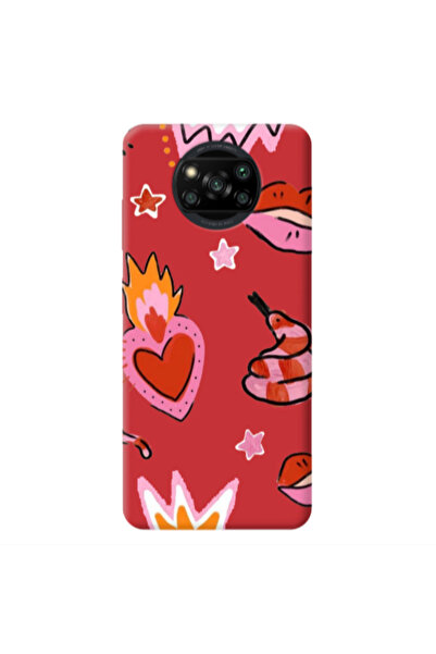 Other Xiaomi Poco X3 /X3 Pro Snake heart Red Colored Silicone TPU Θήκη