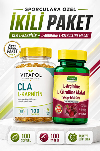 Vitapol Arginine,Citrülline,Cla,L-karnitin Spor Antrenman Paketi 2'li