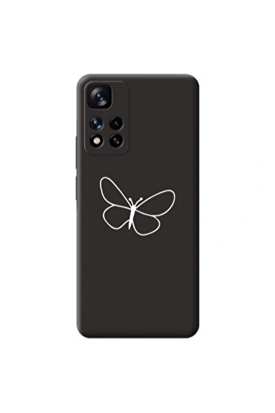 Other Xiaomi Redmi Note 11 Pro 5G butterfly Black Colored Silicone TPU Θήκη
