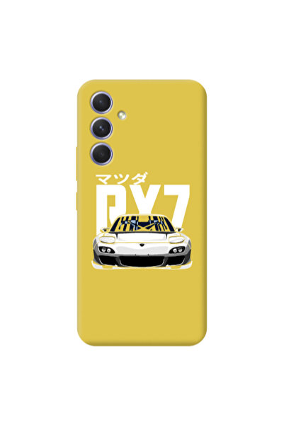 Other Samsung A56 Car Rx7 Yellow Colored Silicone TPU Θήκη