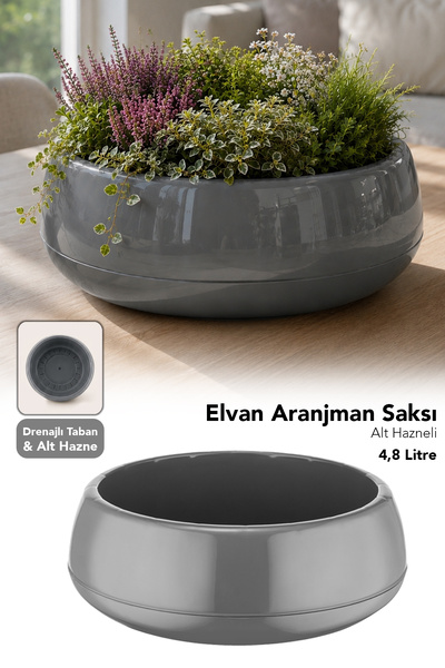 Meleni Home Aranjman Saksı - Drenajlı Dekoratif Salon Bahçe Çiçek Kaktüs Saks...