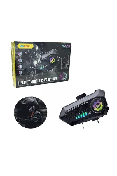 Andowl Ασύρματο Bluetooth Ακουστικό Κράνους NO.H6 με LED
