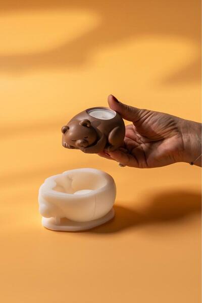rufus concept Ayı Tealight Silikon Mumluk Kalıbı