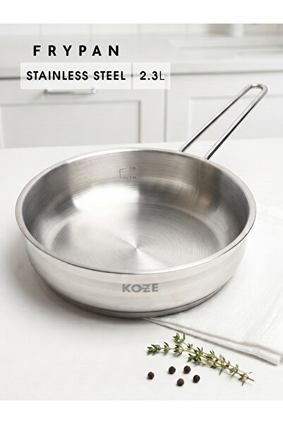KOZE Stainless Steel Deep Frying Pan 18/10 Base - 24cm / 2.3L