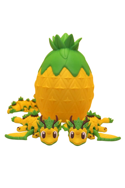 Eva Prints Set Ou Dragon Ananas cu Mini Dragon Articulat – Cutie Decorativa P...