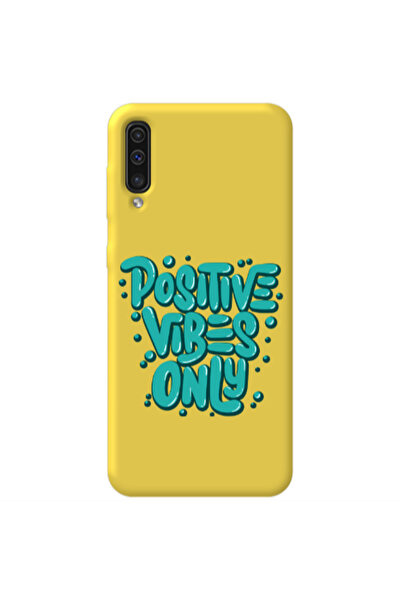 Other Samsung A70 Positive Vibes Only Yellow Colored Silicone TPU Θήκη