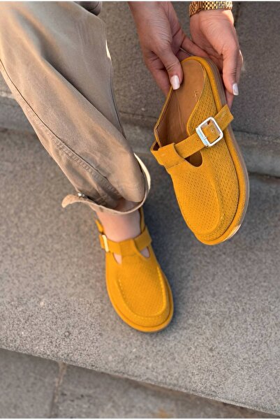 I Love Shoes Γυναικείες παντόφλες Karmel Yellow Suede