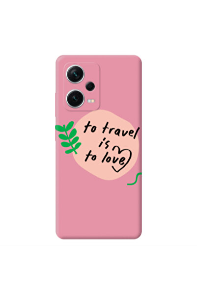 Other Xiaomi Poco X5 To Travel is to Love Pink Colored Silicone TPU Θήκη