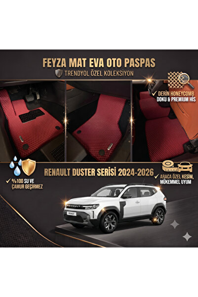 FEYZA OTO RENAULT RENO DUSTER SERİSİ 2024-2026 ARACA ÖZEL EVA PASPAS TAKIMI F...