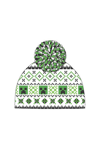 OEM Căciulă Beanie Minecraft cu Pompon - Licență Oficială 100% Acril