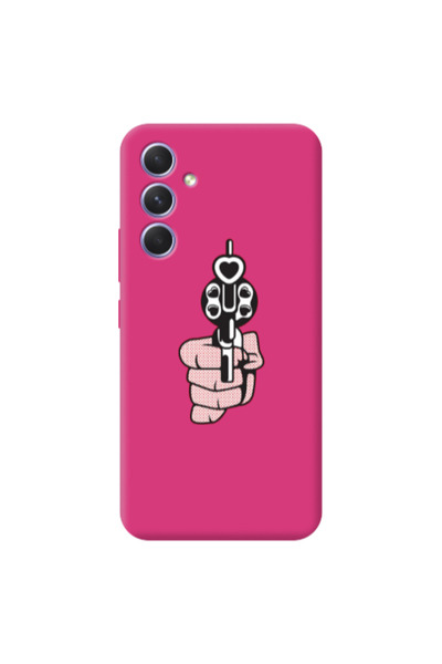 Other Samsung A54 Heart gun Fuchsia Colored Silicone TPU Θήκη
