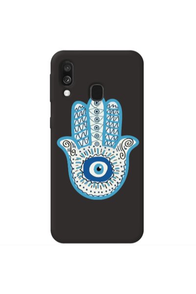 Other Samsung A40 Evil eye bead in hand Black Colored Silicone TPU Θήκη