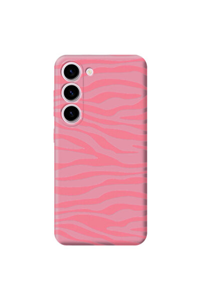 Other Samsung S23 Plus Pink Zebra Pink Colored Silicone TPU Θήκη