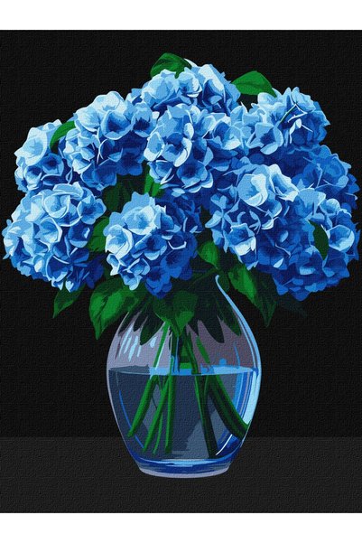 ideyka Set pictura pe numere, cu sasiu, Buchet de hortensii, 30x40 cm