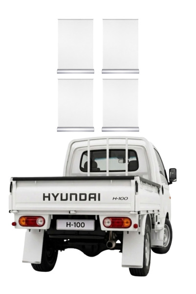 KAPOTO Hyundai H100 Kamyonet Paçalık Takımı Ön Arka Beyaz Krom Detaylı 4 Lü S...
