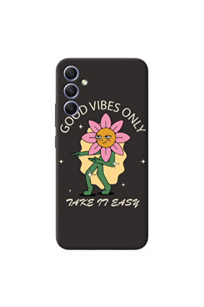 Other Samsung A34 Good Vibes Only Black Colored Silicone TPU Θήκη