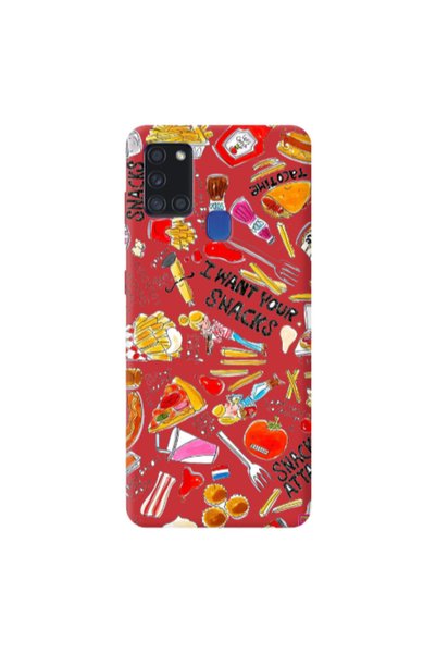 Other Samsung A21S Snack attack Red Colored Silicone TPU Θήκη