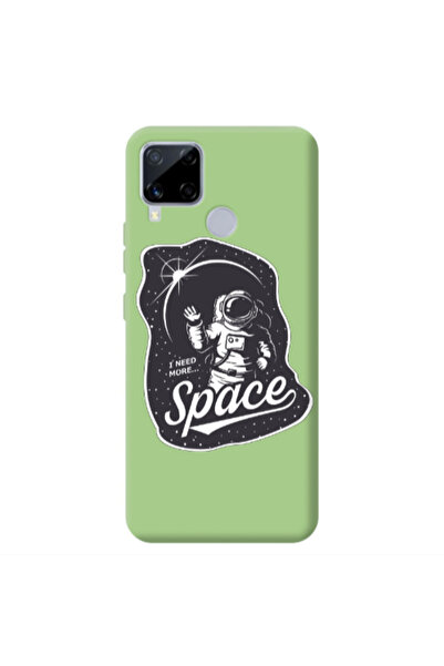 Other Realme C25S I need more spacee Light Green Colored Silicone TPU Θήκη