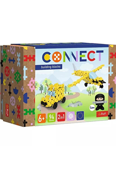Trefl Set de constructie Connect, Light Plane / Jeep, 94 piese, multicolor, S