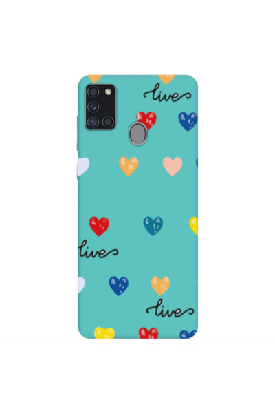 Other Samsung A21S Heart Lives Turquoise Colored Silicone TPU Θήκη