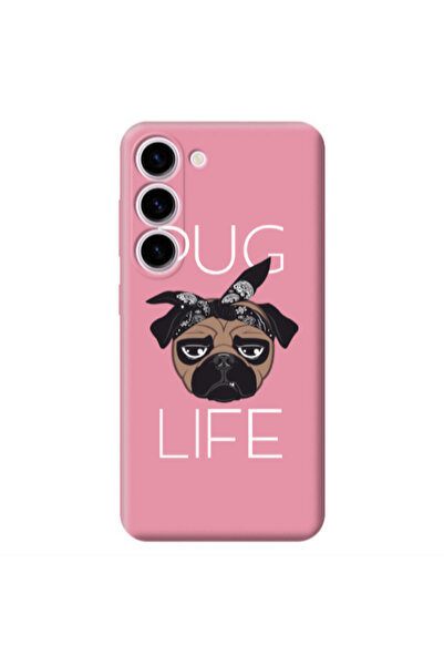 Other Samsung S23 Plus Pug Life Pink Colored Silicone TPU Θήκη