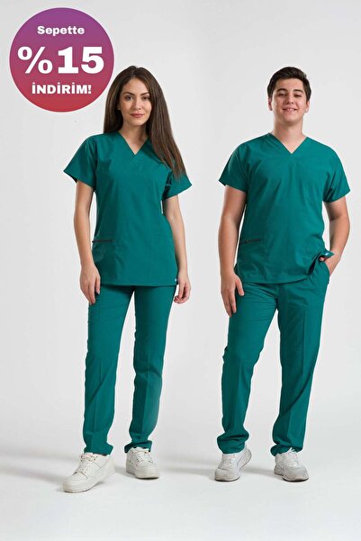 oksijen uniform كلاسيك أوكسيفلكس - أخضر مستشفى - (طقم للجنسين)