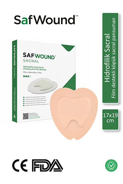 SafWound Silikon Yapışkanlı Sakrum Köpük Yara Örtüsü | Kalça Yatak Yarası Ted...